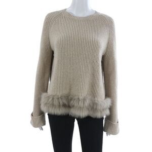 Max & Moi Womens Beige Merino Wool Pullover Sweater Long Sleeve Size S